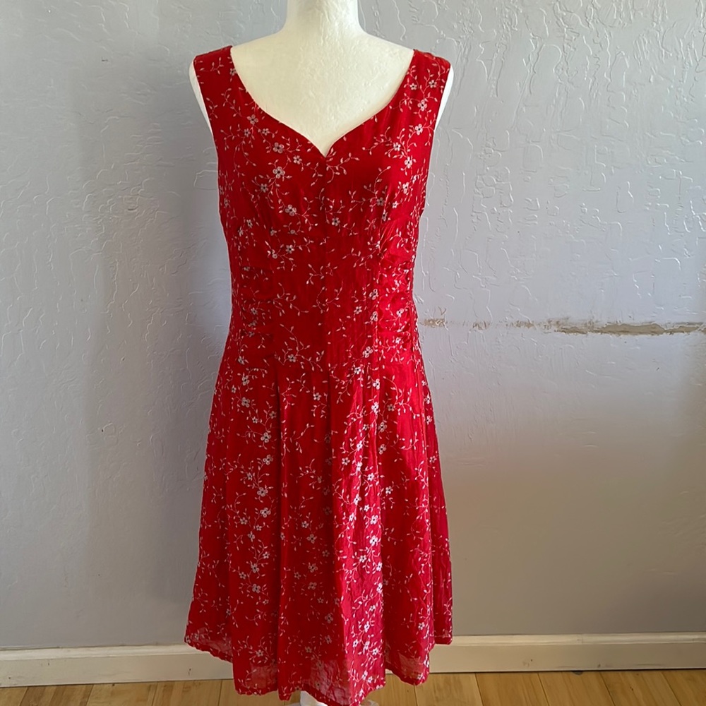 O’Girl red florals sequins embroidered Dress